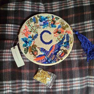 NWT Anthropologie Monogram Beaded Purse Letter C